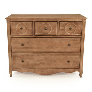 Zentique Edward Oak Dresser – Solid Oak Storage Chest with Clear Finish, Timeless Joinery, Versatile Style HT1188 E272