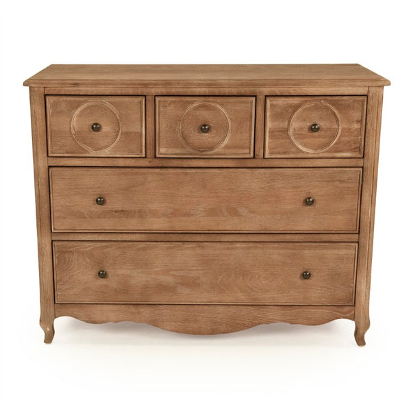 Zentique Edward Oak Dresser – Solid Oak Storage Chest with Clear Finish, Timeless Joinery, Versatile Style HT1188 E272
