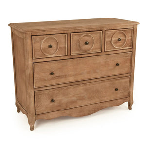 Zentique Edward Oak Dresser – Solid Oak Storage Chest with Clear Finish, Timeless Joinery, Versatile Style HT1188 E272