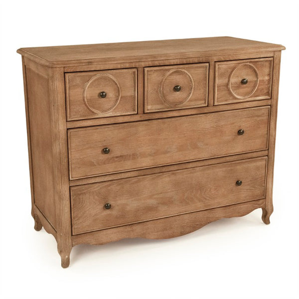 Zentique Edward Oak Dresser – Solid Oak Storage Chest with Clear Finish, Timeless Joinery, Versatile Style HT1188 E272