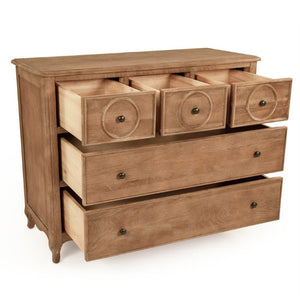 Zentique Edward Oak Dresser – Solid Oak Storage Chest with Clear Finish, Timeless Joinery, Versatile Style HT1188 E272