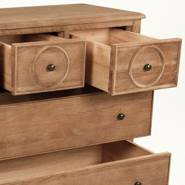 Zentique Edward Oak Dresser – Solid Oak Storage Chest with Clear Finish, Timeless Joinery, Versatile Style HT1188 E272