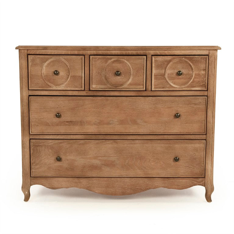 Zentique Edward Oak Dresser – Solid Oak Storage Chest with Clear Finish, Timeless Joinery, Versatile Style HT1188 E272