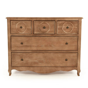 Zentique Edward Oak Dresser – Solid Oak Storage Chest with Clear Finish, Timeless Joinery, Versatile Style HT1188 E272