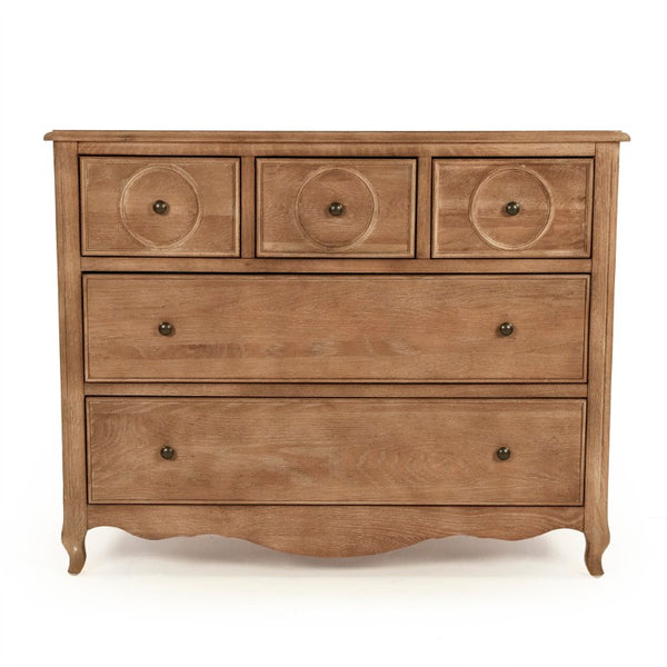 Zentique Edward Oak Dresser – Solid Oak Storage Chest with Clear Finish, Timeless Joinery, Versatile Style HT1188 E272