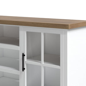 Legends Furniture Bridgevine Home Hampton 67 Inch Tv Stand Console For Tvs Up To 80 Inches, No Assembly Required, Jasmine Whitewash And Barnwood Finish Mushroom, White Poplar Solids And Okoume Veneers With Knotty Alder Top Ht1210.Bjw