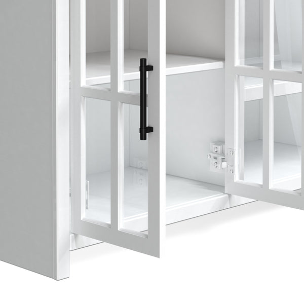 Legends Furniture Bridgevine Home Hampton 96 Inch Tv Stand Console For Tvs Up To 100 Inches, No Assembly Requried, Jasmine Whitewash And Barnwood Finish Barnwood And Jasmine White, White Poplar Solids And Okoume Veneers With Knotty Alder Top Ht1211.Bjw