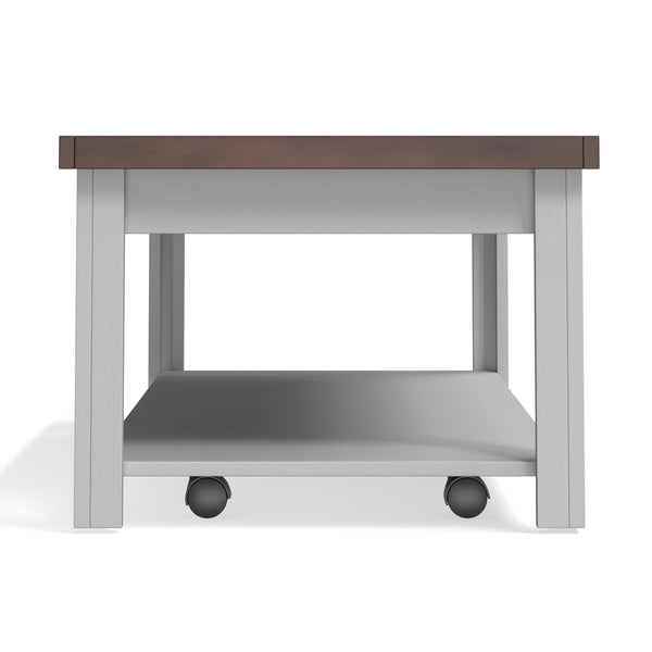Legends Furniture Bridgevine Home Hampton 48 Inch Hampton Coffee Table, No Assembly Required, Jasmine Whitewash And Barnwood Finish Barnwood And White Wash, White Poplar Solids And Okoume Veneers With Knotty Alder Top Ht4210.Bjw