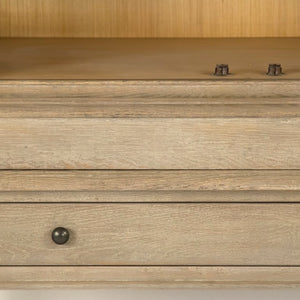 Zentique Jacques Tall Oak Cabinet with Slim Vertical Profile, Classic French Design, Shelving for Hallway Use HT477 E272-10
