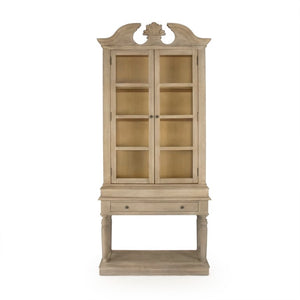 Zentique Jacques Tall Oak Cabinet with Slim Vertical Profile, Classic French Design, Shelving for Hallway Use HT477 E272-10