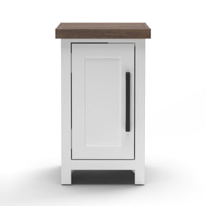 Legends Furniture Bridgevine Home Hampton 14 Inch Chairside Table, No Assembly Required, Jasmine Whitewash And Barnwood Finish Barnwood And White Wash, White Poplar Solids And Okoume Veneers With Knotty Alder Top Ht4520.Bjw