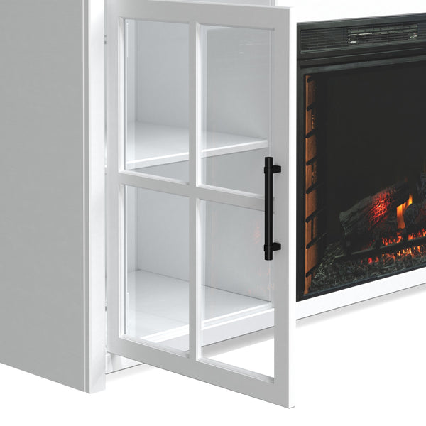 Legends Furniture Bridgevine Home Hampton 74 Inch Fireplace Tv Stand Console For Tvs Up To 85 Inches, Jasmine Whitewash And Barnwood Finish Barnwood And White Wash, White Poplar Solids And Okoume Veneers With Knotty Alder Top Ht5110.Bjw