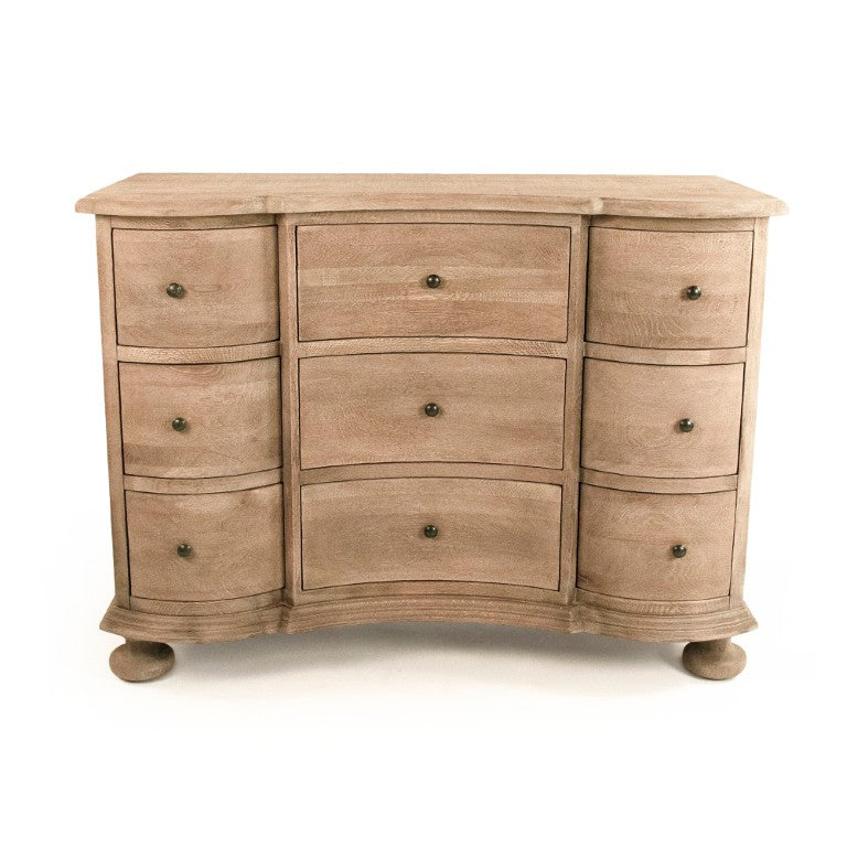 Zentique Frances Solid Oak Dresser with Ample Drawers, Timeless Silhouette, Durable Finish — W47 H35 D22 inches HT538 E272-10