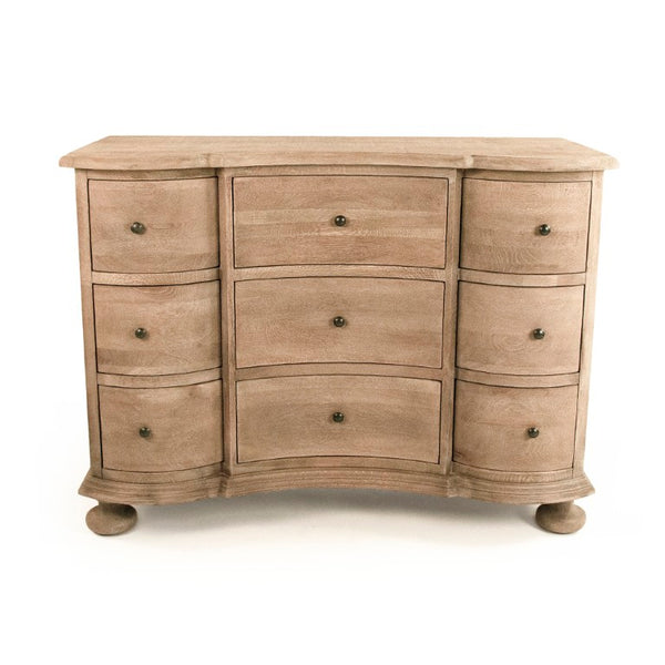 Zentique Frances Solid Oak Dresser with Ample Drawers, Timeless Silhouette, Durable Finish — W47 H35 D22 inches HT538 E272-10