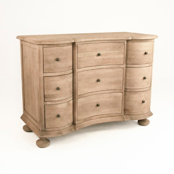 Zentique Frances Solid Oak Dresser with Ample Drawers, Timeless Silhouette, Durable Finish — W47 H35 D22 inches HT538 E272-10
