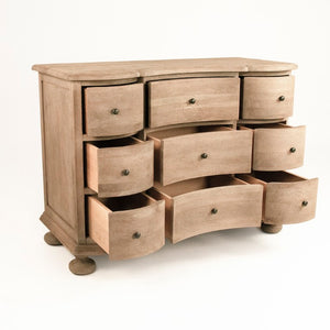 Zentique Frances Solid Oak Dresser with Ample Drawers, Timeless Silhouette, Durable Finish — W47 H35 D22 inches HT538 E272-10