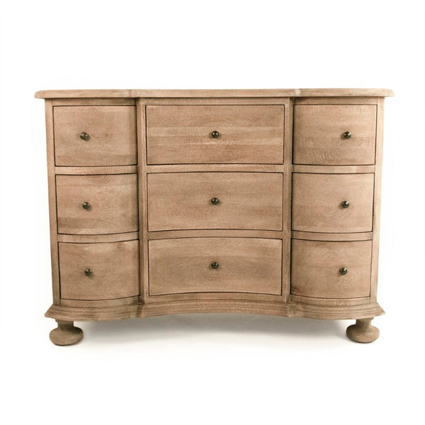 Zentique Frances Solid Oak Dresser with Ample Drawers, Timeless Silhouette, Durable Finish — W47 H35 D22 inches HT538 E272-10