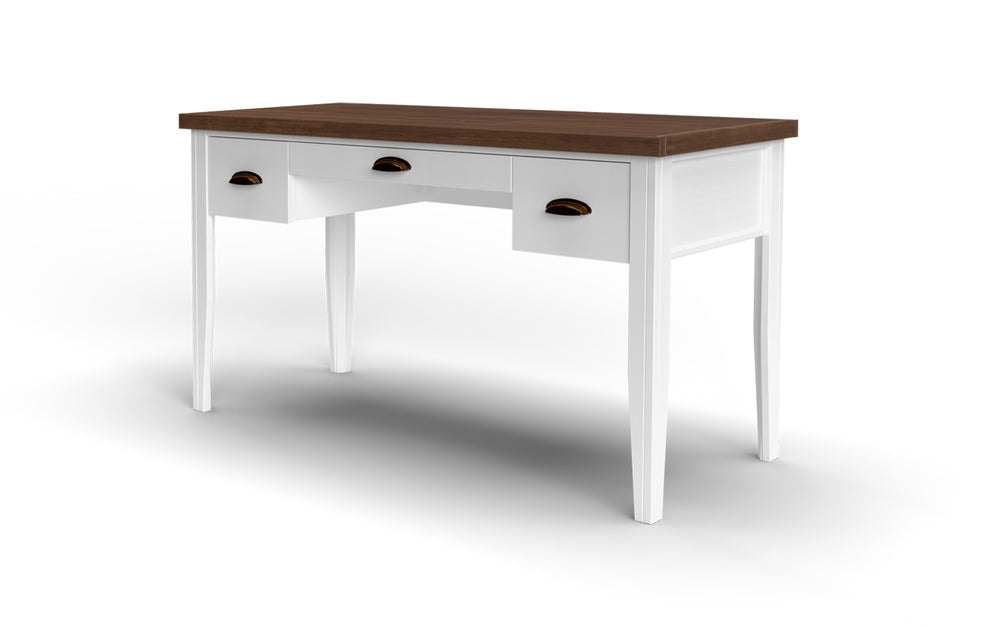 Legends Furniture Bridgevine Home Hampton 53 Inch Writing Desk, No Assembly Required, Jasmine Whitewash And Barnwood Finish Barnwood And White Wash, White Poplar Solids And Okoume Veneers With Knotty Alder Top Ht6210.Bjw