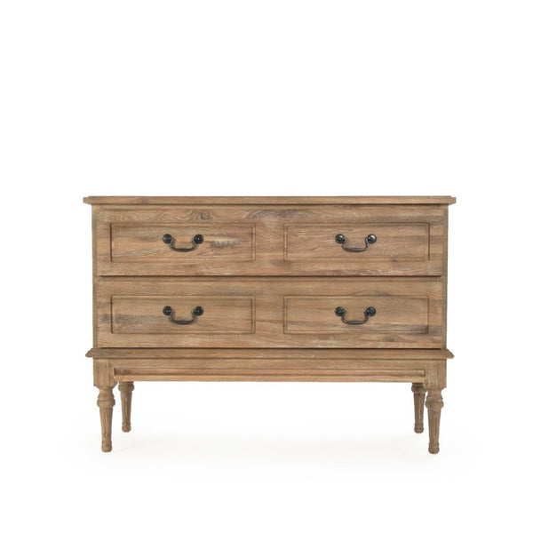 Zentique L'angley Solid Oak Chest of Drawers — Timeless Hand-Stained Storage with Clean Lines & Tapered Feet HT713 E272