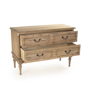 Zentique L'angley Solid Oak Chest of Drawers — Timeless Hand-Stained Storage with Clean Lines & Tapered Feet HT713 E272