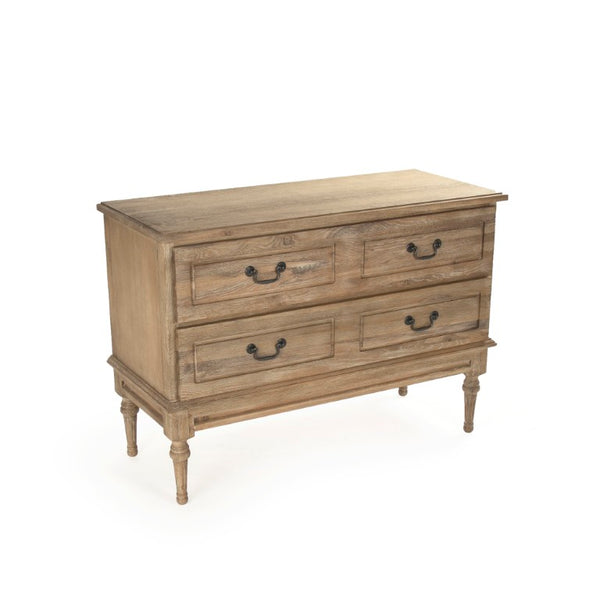 Zentique L'angley Solid Oak Chest of Drawers — Timeless Hand-Stained Storage with Clean Lines & Tapered Feet HT713 E272