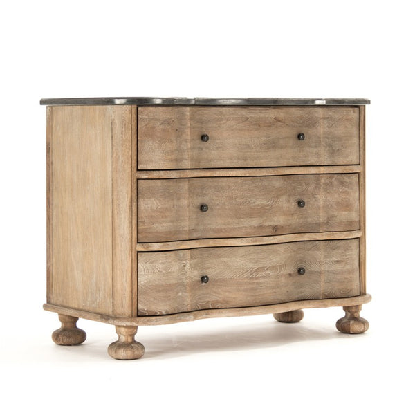 Zentique Marbre Oak Dresser with Smooth-Glide Drawers, Solid Oak Finish, Spacious Top for Modern Bedrooms HT726 E272