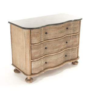 Zentique Marbre Oak Dresser with Smooth-Glide Drawers, Solid Oak Finish, Spacious Top for Modern Bedrooms HT726 E272