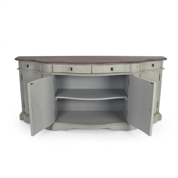Zentique Courbe Chest Grey oak and pine storage chest — compact curved silhouette, smooth grey finish, durable design HT781 E275-2/422 Grey