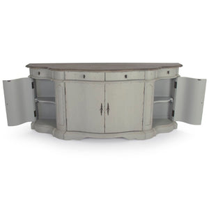 Zentique Courbe Chest Grey oak and pine storage chest — compact curved silhouette, smooth grey finish, durable design HT781 E275-2/422 Grey
