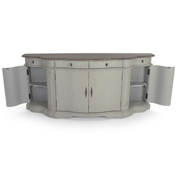 Zentique Courbe Chest Grey oak and pine storage chest — compact curved silhouette, smooth grey finish, durable design HT781 E275-2/422 Grey