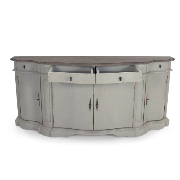 Zentique Courbe Chest Grey oak and pine storage chest — compact curved silhouette, smooth grey finish, durable design HT781 E275-2/422 Grey