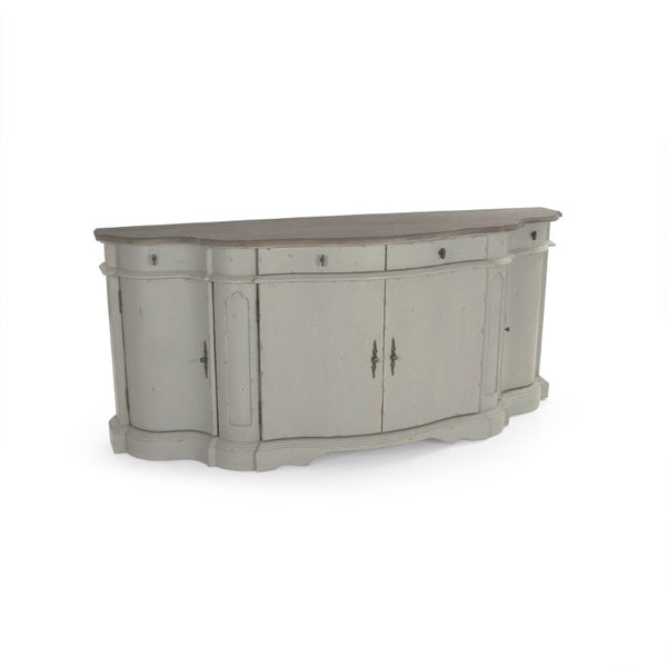 Zentique Courbe Chest Grey oak and pine storage chest — compact curved silhouette, smooth grey finish, durable design HT781 E275-2/422 Grey