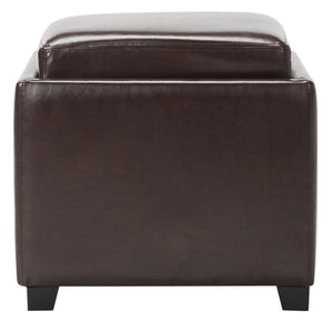 Safavieh Bobbi Multifunctional Storage Ottoman With Flip-Top Tray, Cozy Seat & Stylish Design For Any Space Cordavan HUD4006A