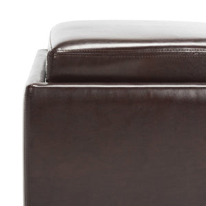 Safavieh Bobbi Multifunctional Storage Ottoman With Flip-Top Tray, Cozy Seat & Stylish Design For Any Space Cordavan HUD4006A