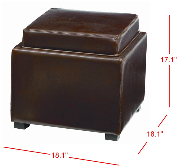 Safavieh Bobbi Multifunctional Storage Ottoman With Flip-Top Tray, Cozy Seat & Stylish Design For Any Space Cordavan HUD4006A