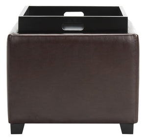 Safavieh Bobbi Multifunctional Storage Ottoman With Flip-Top Tray, Cozy Seat & Stylish Design For Any Space Cordavan HUD4006A