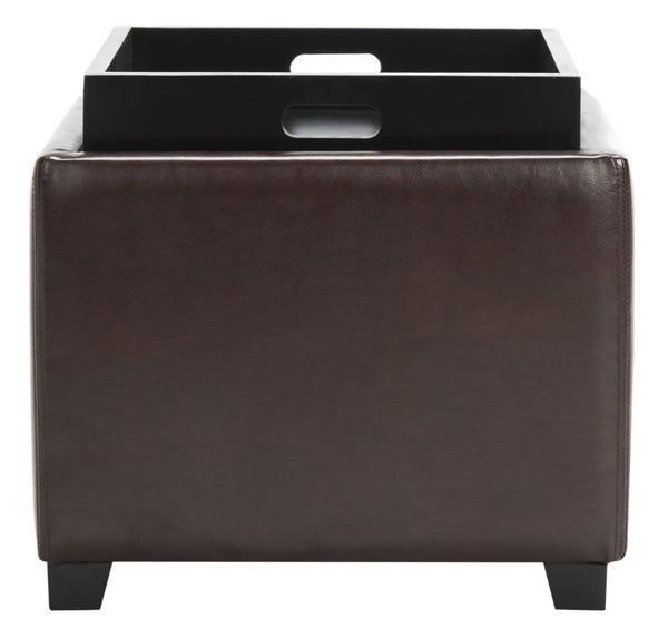 Safavieh Bobbi Multifunctional Storage Ottoman With Flip-Top Tray, Cozy Seat & Stylish Design For Any Space Cordavan HUD4006A