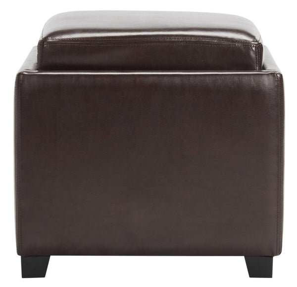 Safavieh Bobbi Multifunctional Storage Ottoman With Flip-Top Tray, Cozy Seat & Stylish Design For Any Space Cordavan HUD4006A