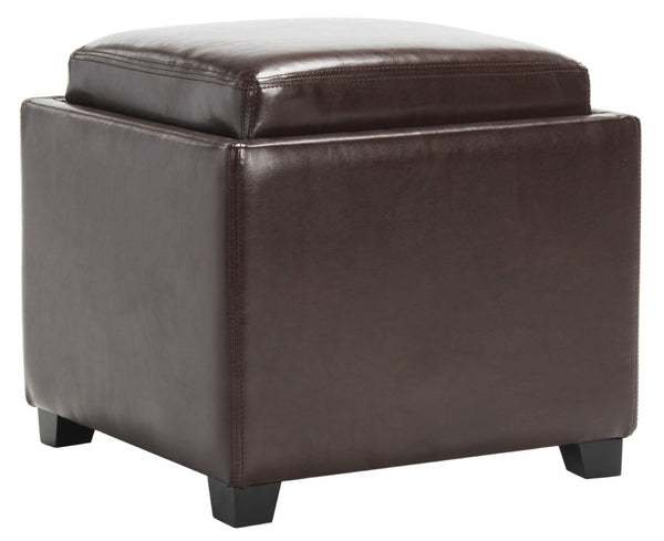 Safavieh Bobbi Multifunctional Storage Ottoman With Flip-Top Tray, Cozy Seat & Stylish Design For Any Space Cordavan HUD4006A