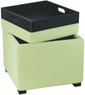 Safavieh Bobbi Multifunctional Storage Ottoman With Flip-Top Tray, Cozy Seat & Stylish Design For Any Space Flat Cream HUD4006D