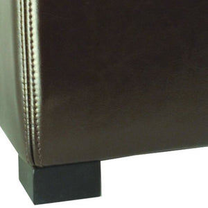 Safavieh Bobbi Stylish Storage Ottoman With Dual-Function Tray Lid, Plush Leather & Java Beechwood Legs HUD4006E