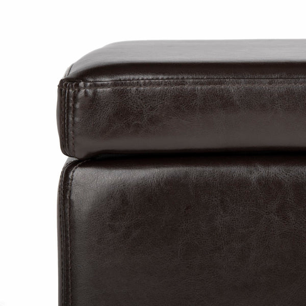 Safavieh Jonathan Contemporary Flip-Top Ottoman With Hidden Storage For Modern Living Spaces And Style Brown HUD4007A