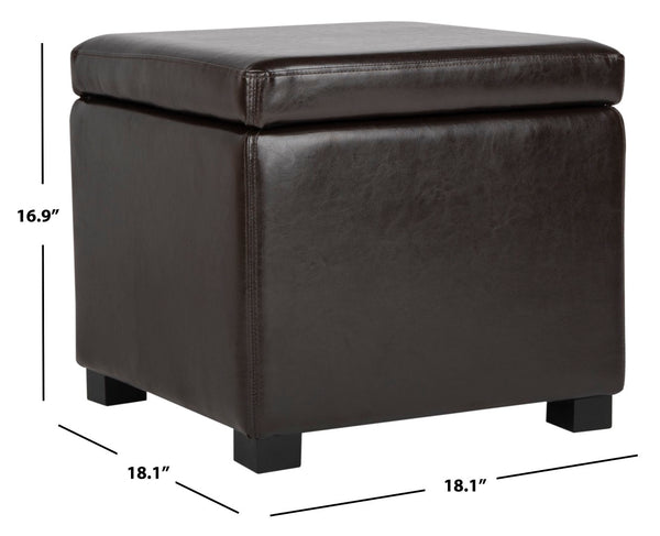 Safavieh Jonathan Contemporary Flip-Top Ottoman With Hidden Storage For Modern Living Spaces And Style Brown HUD4007A