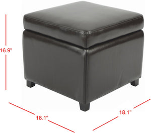 Safavieh Jonathan Contemporary Flip-Top Ottoman With Hidden Storage For Modern Living Spaces And Style Brown HUD4007A