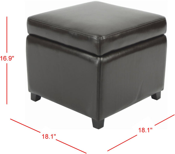 Safavieh Jonathan Contemporary Flip-Top Ottoman With Hidden Storage For Modern Living Spaces And Style Brown HUD4007A