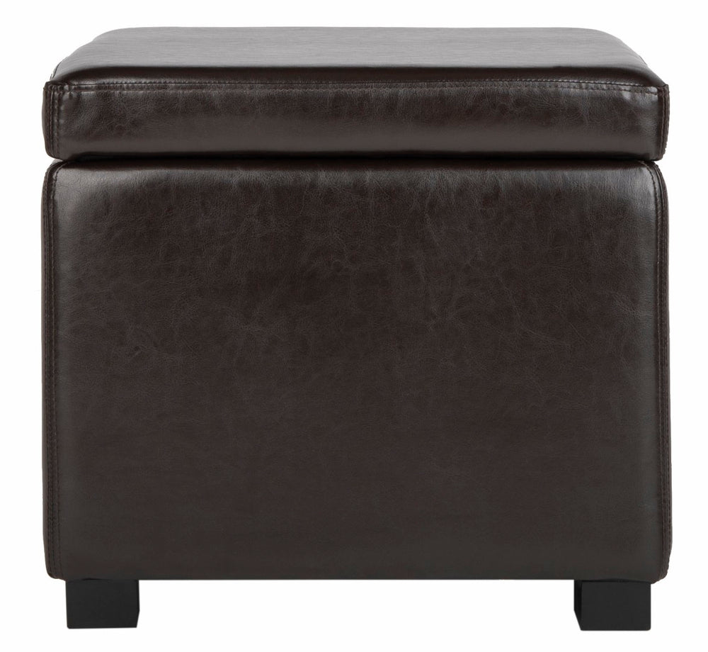 Safavieh Jonathan Contemporary Flip-Top Ottoman With Hidden Storage For Modern Living Spaces And Style Brown HUD4007A