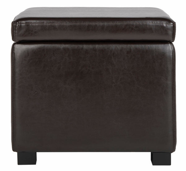 Safavieh Jonathan Contemporary Flip-Top Ottoman With Hidden Storage For Modern Living Spaces And Style Brown HUD4007A