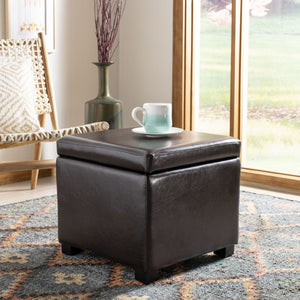Safavieh Jonathan Contemporary Flip-Top Ottoman With Hidden Storage For Modern Living Spaces And Style Brown HUD4007A