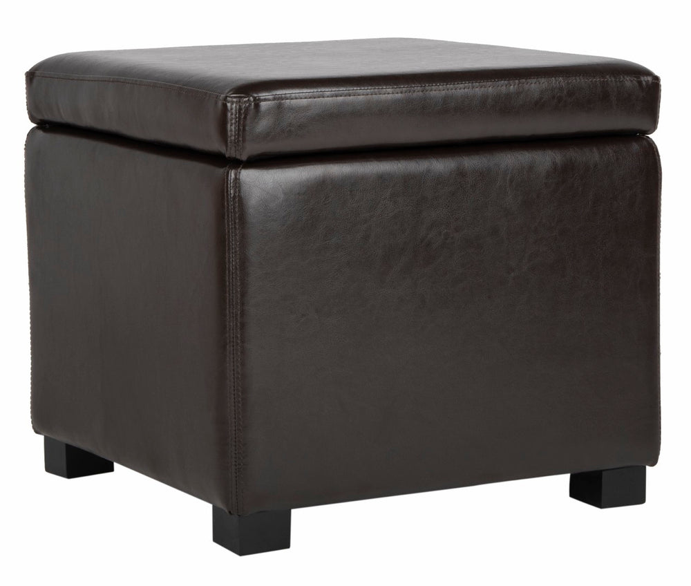 Safavieh Jonathan Contemporary Flip-Top Ottoman With Hidden Storage For Modern Living Spaces And Style Brown HUD4007A