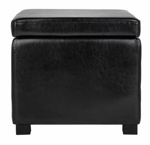 Safavieh Jonathan Contemporary Flip-Top Ottoman With Hidden Storage For Modern Living Spaces And Style Black HUD4007B